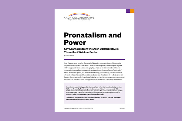 Cover of Arch Collaborative Paper on Pronatalism and Power